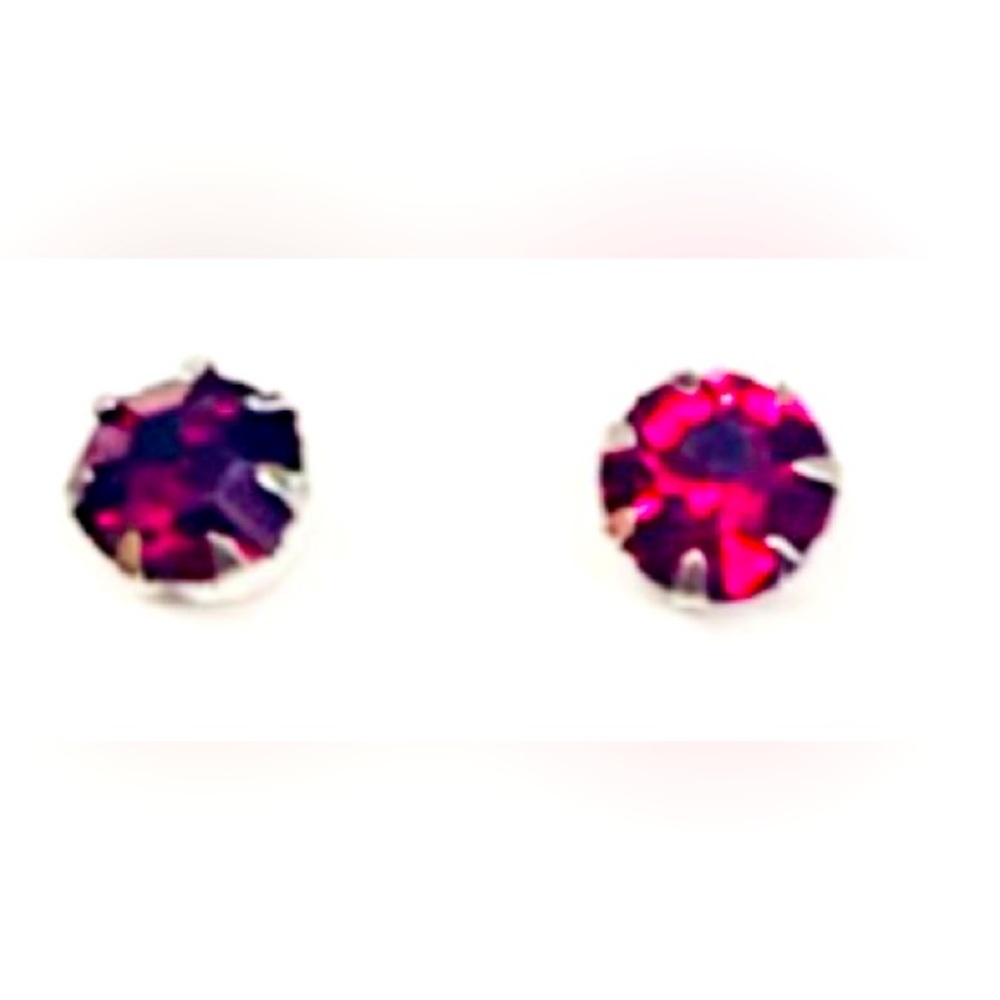 Classic Pink Ruby Stud Earrings More Gemstones Av… - image 1